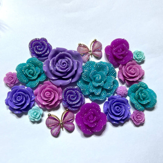 Flower 3D Bundle - Purple Turquoise