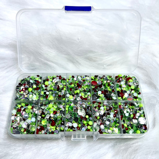 Bling Storage Box With Stones - Christmas Glow Mix