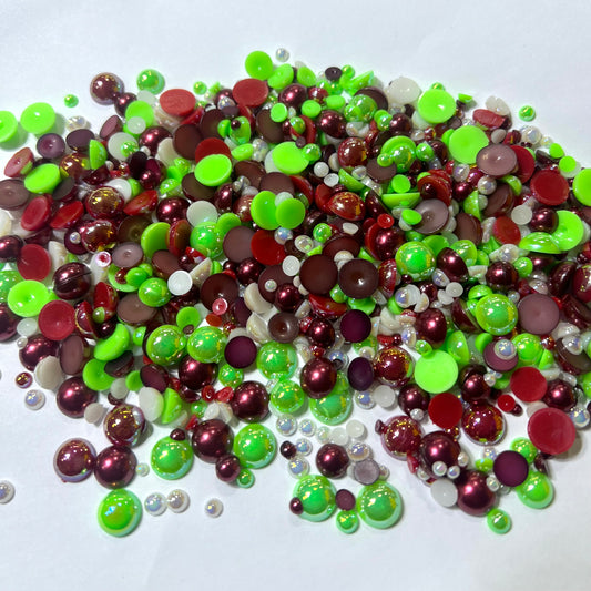 Pearl Mix - Red Ivory Lime Green