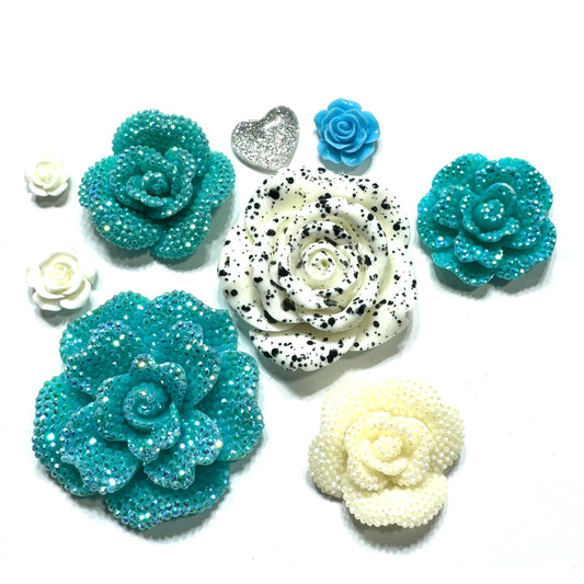 Flower 3D Bundle - turquoise / Spotted Rose