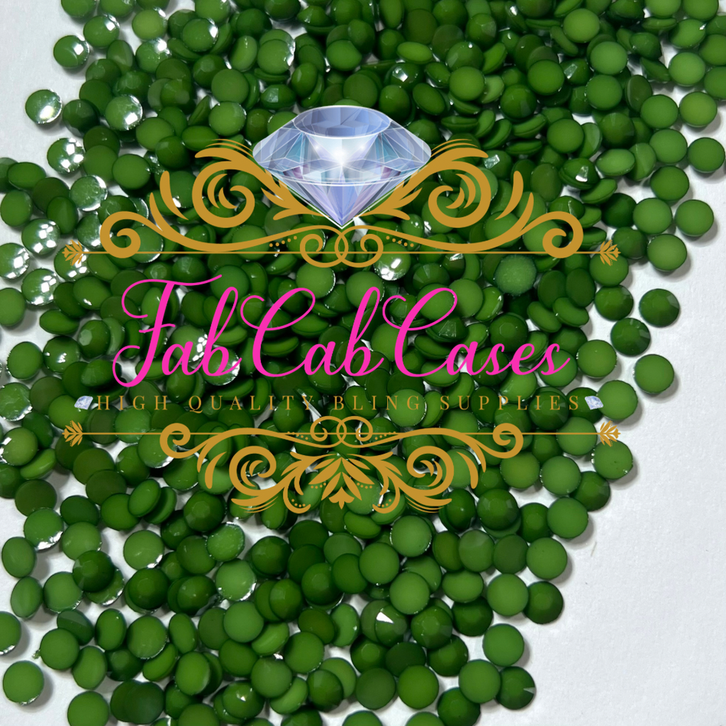 Opaque Solid Hunter Green Rhinestones - 2mm - 6mm You pick Size –  Fabcabcases